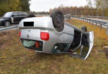 A62/Landstuhl, Pkw überschlägt sich