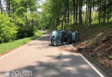 Ins Schleudern geraten und umgekippt