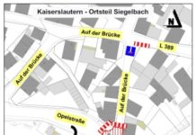 Baumaßnahme Regenrückhaltebecken in Siegelbach, Verkehrsregelung ab 29. Juli 2019