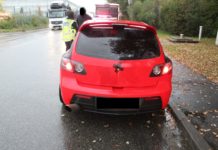 A6/Kaiserslautern, Polizei kontrolliert Tuningfahrzeug