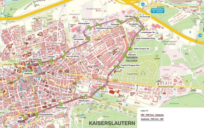 Stadtplan Von Kaiserslautern