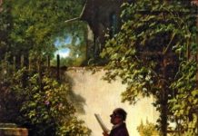 „Zeitungsleser im Hausgärtchen“ von Carl Spitzweg – Bild des Monats und Treffen mit Freunden im mpk