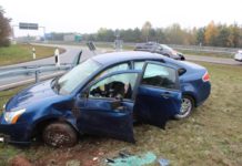 A62/Ramstein-Miesenbach, Über die Schutzplanken gefahren