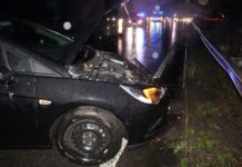 Schwerer Verkehrsunfall, zwei Verletzte, brennender Pkw, Autobahn voll gesperrt