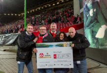 Fans des 1. FC Kaiserslautern sammeln bei der Krombacher Zipfelmützenaktion 8.087,96 Euro für den guten Zweck