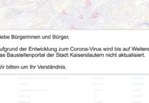 Straßenbauarbeiten laufen weiter – Baustellenportal zurzeit nicht aktualisiert