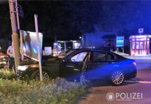 Beim Abbiegen gegen Ampel gekracht – 2,22 Promille.