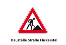 Vollsperrung der Straße Flickerstal am 6. September