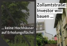 Kein Bauen auf wichtiger Erholungsfläche – gesamtheitliche Weiterentwicklung der Zollamtstraße