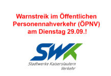 Warnstreik am 29.09.2020! Buslinien der SWK fahren nicht!