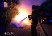 Müllcontainer geht in Flammen auf