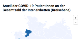 KL: Anteil der COVID-19 PatientInnen an der Gesamtzahl der Intensivbetten