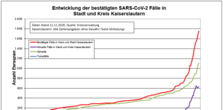 KL – Coronavirus: 1 weiterer Todesfall, 58 neue Indexfälle in Stadt und Landkreis, 44 Personen aus Quarantäne entlassen