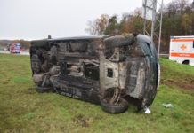 A6/Kaiserslautern, Zu schnell auf nasser Fahrbahn