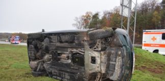 A6/Kaiserslautern, Zu schnell auf nasser Fahrbahn