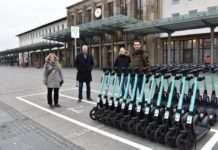 Neue Abstellfläche für E-Scooter am Hauptbahnhof
