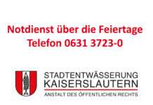 Stadtentwässerung: Notdienst über die Feiertage
