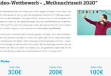 „Weihnachtszeit 2020“ – Start des Video-Wettbewerbs für Jugendliche