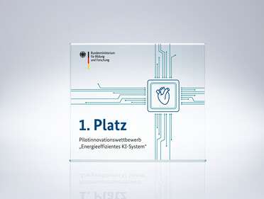Pokal des Pilotinnovationswettbewerbs »Energieeffizientes KI-S