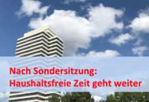Nach Sondersitzung: Haushaltsfreie Zeit geht weiter