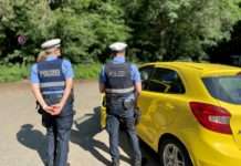 Geschwindigkeitskontrollen beim Übungstag für Auszubildende