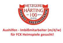 Härting: Aushilfen – Imbißmitarbeiter für FCK Heimspiele gesucht!