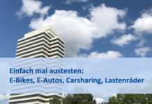 Einfach mal austesten: E-Bikes, E-Autos, Carsharing, Lastenräder