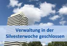 Verwaltung in der Silvesterwoche geschlossen