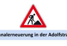 Baustelle: Kanalerneuerung in der Adolfstraße