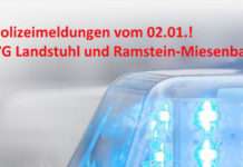 Polizeimeldungen aus VG Landstuhl / Ramstein-Miesenbach, 02.01.