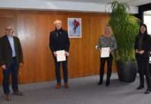 Zusammen 94 Jahre bei der Stadt – Beigeordnete Pfeiffer verabschiedet zwei langjährige Mitarbeiter