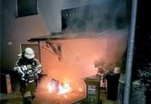 Mülltonne in Brand gesetzt