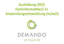 DEMANDO: Fachinformatiker/-in Anwendungsentwicklung (m/w/i) | Ausbildung 2022