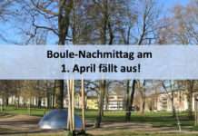 Boule-Nachmittag am 1. April 2022 fällt aus!