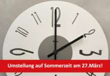 Zeitumstellung von Winterzeit auf Sommerzeit am 27.März