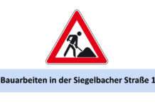 Sperrung: Bauarbeiten in der Siegelbacher Straße 125