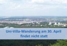 Uni-Villa-Wanderung am 30. April findet nicht statt