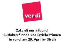 Zukunft nur mit uns! Busfahrer*innen und Erzieher*innen in ver.di am 29. April im Streik