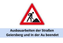 Ausbauarbeiten der Straßen Geiersberg und In der Au beendet