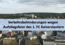 Verkehrsbehinderungen wegen Aufstiegsfeier des 1. FC Kaiserslautern