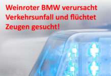Weinroter BMW verursacht Verkehrsunfall und flüchtet