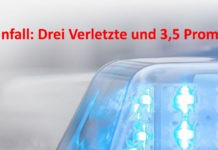 Unfall: Drei Verletzte und 3,5 Promille