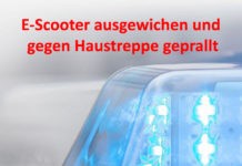 E-Scooter ausgewichen und gegen Haustreppe geprallt