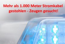 Mehr als 1.000 Meter Stromkabel gestohlen