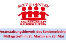 Veranstaltungshinweis des Seniorenbeirats – Mittagstreff im St. Martin am 25. Mai
