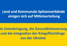 Land und Kommunale Spitzenverbände einigen sich auf Mittelverteilung für die Kriegsflüchtlinge aus der Ukraine