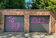 Pinkfarbene Graffiti-Schmierereien – Schmierfinken gesucht