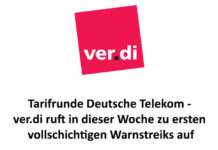 Tarifrunde Deutsche Telekom – ver.di ruft in dieser Woche zu ersten vollschichtigen Warnstreiks auf