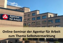 Online-Seminar der Agentur für Arbeit zum Thema Selbstvermarktung