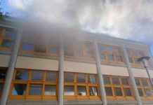 Feuer in einer Grundschule in der Schreberstraße